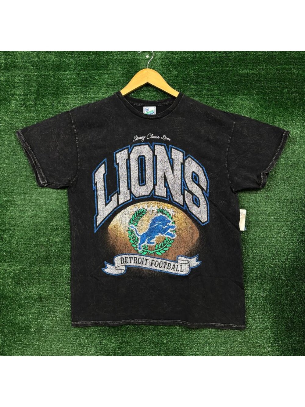 NFL Detroit Lions Mineral Wash Glitter T-Shirt Size Large